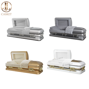 Bara in Acciaio Calibro 18 con Finitura Dorata e Interno in Velluto Bianco, Forniture Funebri Premium - Product Image 4