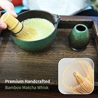 Ensemble complet de fouets à matcha japonais 5 pièces : fouet, bol en céramique avec bec verseur, tamis en acier inoxydable, cuillère et support pour fouet