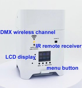 6 projecteurs LED plats 18W RGBWA+UV 6-en-1, alimentés par batterie, sans fil, avec télécommande DMX IR, pour mariages, DJ, événements, éclairage d'ambiance - Product Image 2