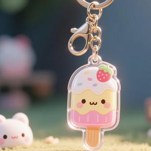 Dqd biểu tượng tùy chỉnh Kawaii phim hoạt hình Hello Kitty động vật quyến rũ Túi ba lô Nhẫn bền Plasti cacrylic Popsicle Keychain - Product Image 3