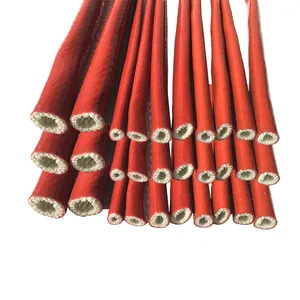 40mm Hydraulic Hose Heat Protection Fire Resistant Silicone Coated Fiberglass Sleeving for Power Plant Shipyard