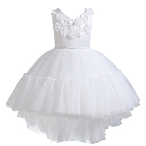Vestido de princesa para niños, vestido de tul sin mangas, escote corazón, rojo oscuro, rosa, verde, blanco, para fiesta de boda - Product Image 5