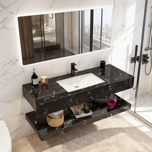 Suministro Directo de Fábrica de Lavabos para Baños de Hotel, Encimeras de Piedra Sinterizada con Espejo Inteligente, Muebles de Baño, ODM/OEM - Product Image 1