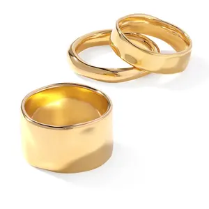 米尔斯凯时尚奢华女性饰品925银18k金套装戒指订婚婚礼女士手指饰品