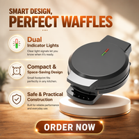 Gaufrier électrique 1000W multifonctionnel avec plaques interchangeables antiadhésives pour donuts, cœurs, omelettes et sandwichs