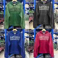 Vestes en coton épais délavé style punk de marque de créateur SATOSHI NAKAMOTO, sweats à capuche zippés, vestes vertes