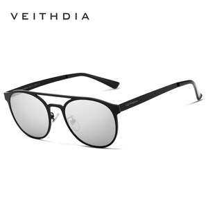 Veithdia Unisex Polarized Sunglasses Metal <b>Frame</b> Blue Lens UV400 Protection Driving Fishing Outing - Product Image 5