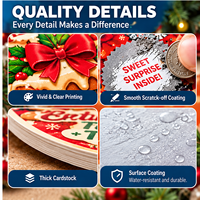 Cartes de récompense à gratter personnalisées avec logo, écologiques et amusantes pour les fêtes de Noël, pour restaurants de restauration rapide, directement de l'usine