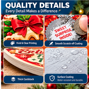 Cartes de récompense à gratter personnalisées avec logo, écologiques et amusantes pour les fêtes de Noël, pour restaurants de restauration rapide, directement de l'usine - Product Image 5
