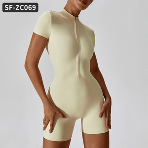 <span class=keywords><strong>Combinaison</strong></span> de sport pour <span class=keywords><strong>femme</strong></span>, ensembles de fitness pour la salle de sport, combinaisons de yoga, combinaisons de sport à manches courtes avec fermeture éclair, combinaisons de sport, combinaisons - Product Image 6