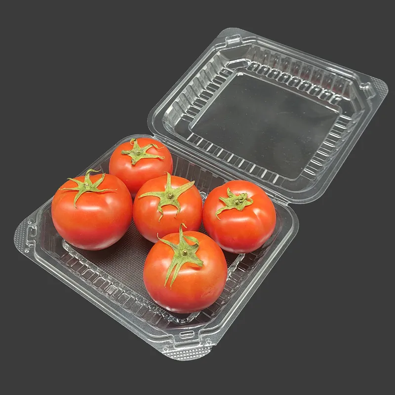 Conteneur alimentaire en matériau BOPS de 9 pouces prix d'usine emballage de fast-food en plastique transparent conteneur d'emballage alimentaire à emporter