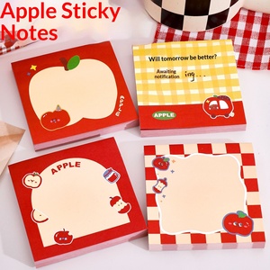 Cute Apple Shaped <b>Sticky</b> <b>Notes</b>, High-value Self-adhesive Memo Pads, Cartoon Reusable Notepads for Student Message and Daily <b>Note</b> - Product Image 1