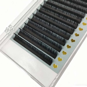 Plateaux de cils en velours cachemire pour extensions de cils individuels volume russe, noir mat, marque privée, logo personnalisé, 0.03 0.05 C CC D - Product Image 1