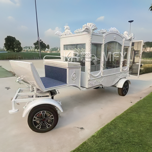European Style Customizable Music System Popular White 4-Wheeled Carriage Hearse for Funerals Special Transportation - Product Image 5