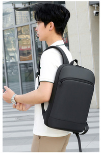 Sac à dos de voyage professionnel ultra-fin pour homme, personnalisable avec logo, étanche et extensible, idéal pour étudiants - HAIBOWY - Product Image 4