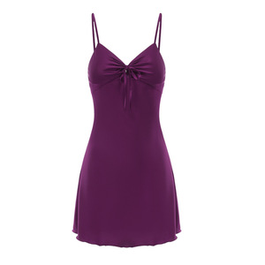 SMOOTH OEM Ingrosso Camicia da <span class=keywords><strong>Notte</strong></span> Premium in Raso Setoso da Donna, con Scollo a V Profondo, Schiena Scoperta, Spalline Sottili, Vestito da <span class=keywords><strong>Notte</strong></span> Modellante, Taglia Personalizzabile - Product Image 6