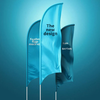 Drapeaux plume ouverts sur le devant, impression recto-verso, design personnalisé, pour extérieur