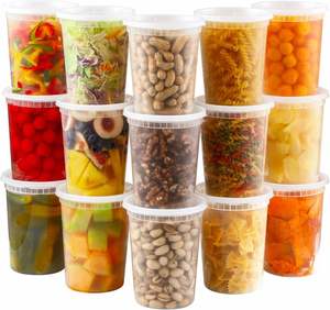 Disposable Plastic Food Storage Soup <b>Containers</b> Lids 8oz 12oz 16oz 24oz 32oz Clear Airtight Microwavable High Temperature - Product Image 1