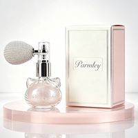 Nouveau design – Flacon de parfum vide en verre de 10 ml en forme de chat, mignon, avec pulvérisateur à air et poudre scintillante