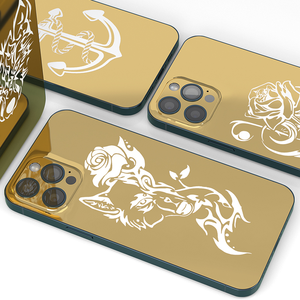 PMMA dorato adesivo in pelle per telefono cellulare per Iphone 17 16 15 14 13 12 Pro protezione dello schermo con obiettivo <span class=keywords><strong>Max</strong></span> retro in oro pellicola adesiva - Product Image 4