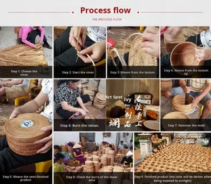 Cổ tự nhiên mây thân thiện với môi lưu trữ ngoài trời giỏ <span class=keywords><strong>wicker</strong></span> dệt đa chức năng Kid đồ chơi trang trí nội thất giặt bin - Product Image 5