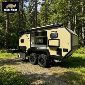 <span class=keywords><strong>Caravane</strong></span> tout-terrain Husvagn Overland pour voyages hors route, <span class=keywords><strong>double</strong></span> essieu, capacité 6 personnes, avec toilettes - Product Image 1