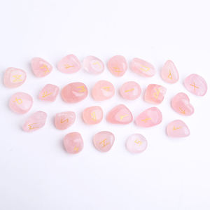Set di Rune in Cristallo Naturale Inciso, Quarzo Rosa e Quarzo Trasparente con Lettere dell'Alfabeto, <span class=keywords><strong>Pietre</strong></span> Curative per Gioielli Fai-da-Te - Product Image 6
