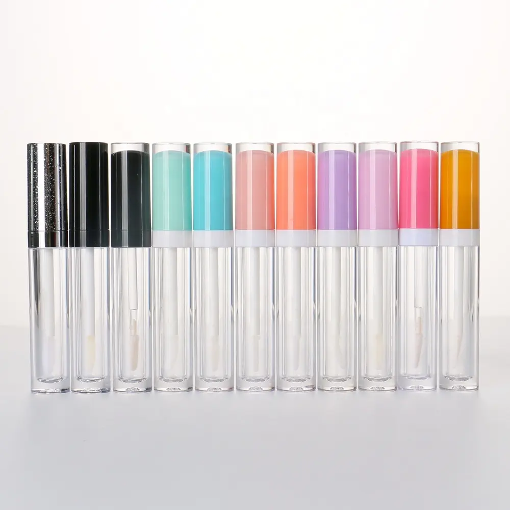sans étiquettes personnalisé emballage cosmétique vide en plastique transparent bouteille de tube de brillant à lèvres