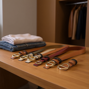 Cinturón de cuero genuino de doble cara con hebilla ovalada de 2.3 cm para mujeres y hombres, accesorio de moda. - Product Image 3