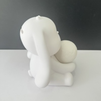 Vente en gros de tirelire en résine en forme de lapin avec lumière lunaire fluide pour la peinture créative et le graffiti