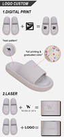 Chaussons d'intérieur en EVA respirants et abordables – Claquettes ultra-douces à plateforme épaisse, motif imprimé, anti-odeur, légères et antidérapantes pour l'été