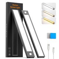 Lámpara LED Inalámbrica con Sensor de Movimiento, Regulable, Recargable, Moderna, de Pared, para Cocina, Armario, Rincón de Lectura, Cuerpo de Aluminio