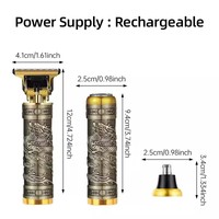 Tondeuse à cheveux électrique sans fil 3-en-1 Vintage T9 Tondeuses Tondeuse à faible bruit en acier inoxydable Anglais Marque privée pour RV