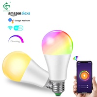 Bombilla inteligente Google Alexa, bombilla LED con WIFI, RGB, B22, E27, ahorro de energía