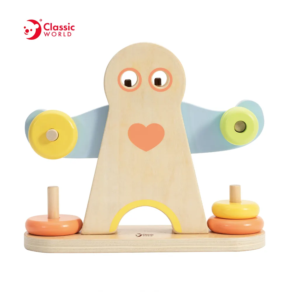 Classic World Kids Education Wooden Toy Hercules Weightlifting for Children Age 3 Years