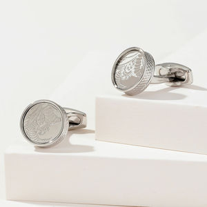 Fashionable Patterned Round Silver Men's <b>Shirt</b> Cufflinks Metal Cufflinks Wholesale - Product Image 1