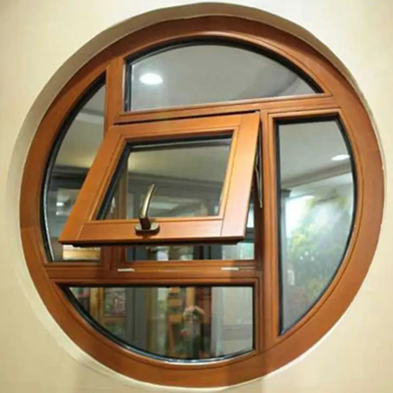 Popular white color upvc arch round window factory