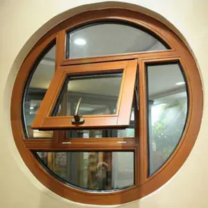 Popular white color upvc arch round window factory