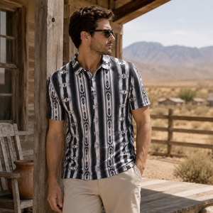 Camisa Polo de Golf Premium Personalizada para Hombre, Diseño Azteca con Rayas, Ropa de Resort de Alto Rendimiento, Marca Privada OEM - Product Image 2