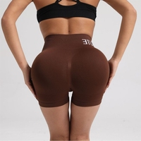 Celana Pendek Yoga Pengangkat Bokong, Sporty, Sangat Elastis, Panjang Tiga Perempat, Pelangsing, Pas Badan, Pinggang Tinggi, Melar