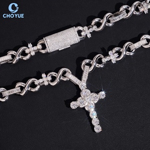 925 Silver Moissanite Cross Pendant Necklace Rhodium Plated <b>Iced</b> <b>Out</b> Hip Hop VVS Moissanite <b>Chain</b> Luxury Unisex Everyday Wear - Product Image 4