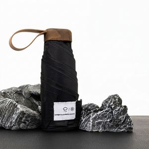 Parapluie pliant manuel ultra-léger, petit, portable, noir, avec protection solaire UV, cadeau promotionnel d'affaires - Product Image 1
