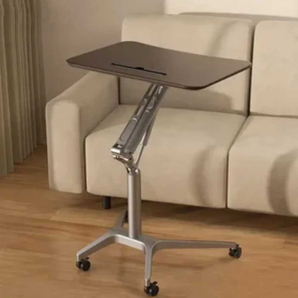 Meja rumah kantor bergerak khusus atas tempat tidur untuk kolom logam tunggal pneumatik tinggi meja dapat disesuaikan
