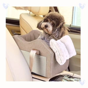 Kleiner Hunde verstärkers itz Khaki bedruckte Haustier auto konsole mit Druckknopf verschluss aus Oxford-Polyester-Nylon - Product Image 1