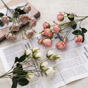 Factory10 testa piccole Rose fiori artificiali per la decorazione di nozze per la casa, all'ingrosso 10 teste di seta boccioli di rosa per il nuovo anno - Product Image 5