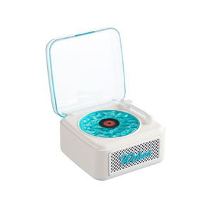 Lecteur de disques vinyles rétro avec haut-parleur, horloge numérique et aide au sommeil à bruit blanc, audio portable de bureau pour la décoration intérieure et les cadeaux - Product Image 1