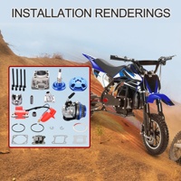 GOOFIT Ensemble de filtre à air modifié pour carburateur de moto avec bobine d'allumage de cylindre à grand alésage de 44mm pour ATV 2 temps 47cc 49cc