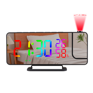 Đồng hồ treo tường cho phòng ngủ đồng hồ tùy chỉnh Máy chiếu LED chiếu Nhiệt kế italyan 2021 báo động bán nóng mua Mẫu trực tuyến - Product Image 5