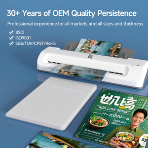 Pemasok terbaik PVC A3 A4 <span class=keywords><strong>Film</strong></span> laminasi termal 75MIC * 2 kantung Laminating Glossy tahan kelembaban lembut untuk Laminator