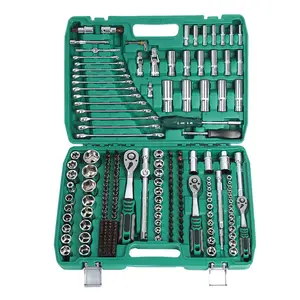Manufacturer's 216 piece machine repair kit, chrome vanadium steel car repair tool set, hardware socket wrench